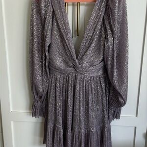 Purple glitter long sleeved dress
